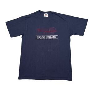 Tommy Hilfiger Sports VTG Y2K Embroidered Spellout Logo Tee T-Shirt Blue Small
